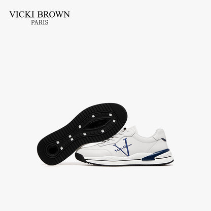 Embroidered Logo Casual Sneakers White