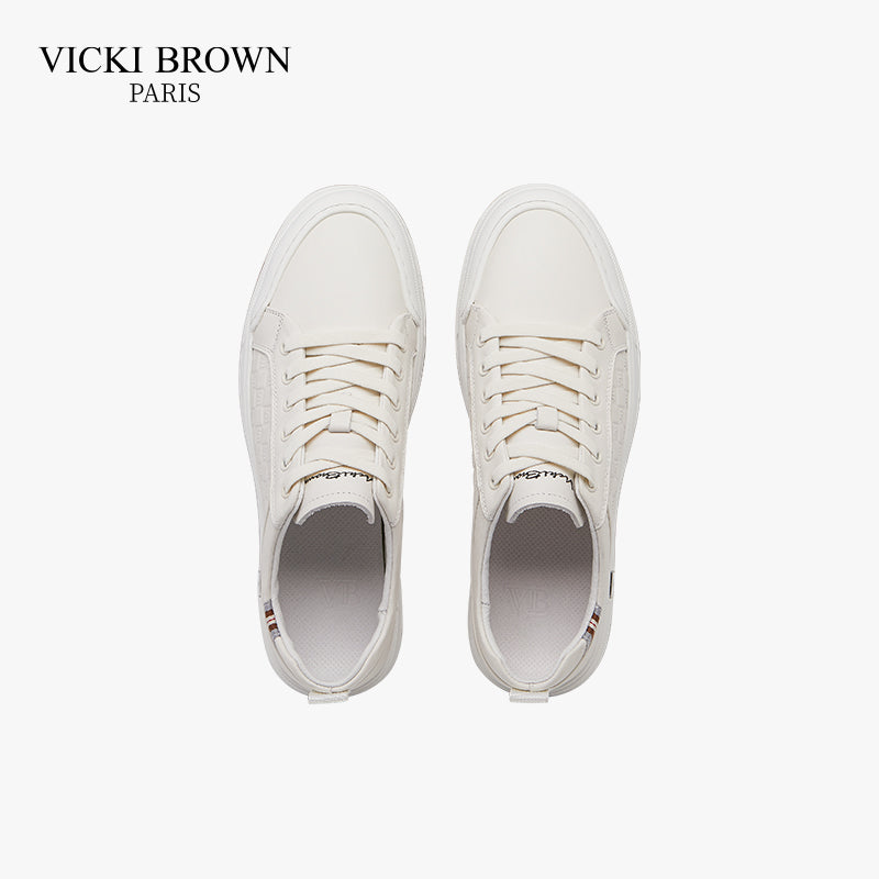 Logo Printed Casual Business Shoes White