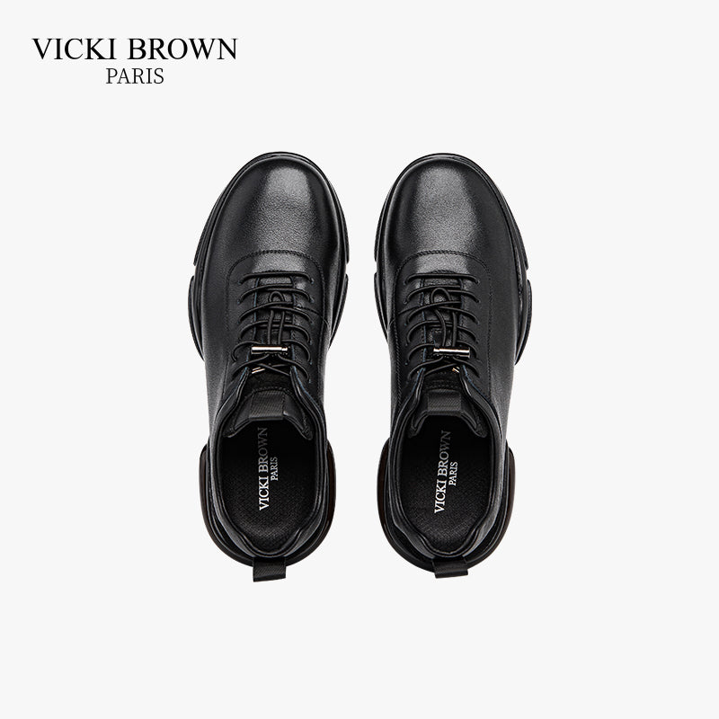 Lace-Up Air Cushion Leather Business Shoes Black