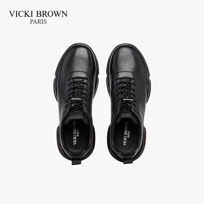 Lace-Up Air Cushion Leather Business Shoes Black