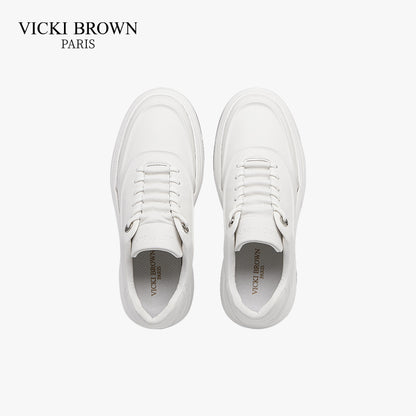 Lightweight Platform Skate Shoes White/Beige