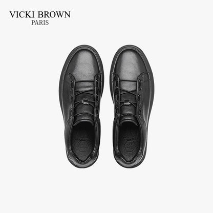 Slip-On Leather Skate Shoes Black/White