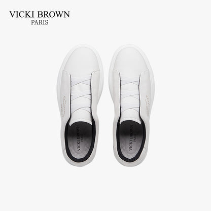 Printed Letters Slip-On Skate Shoes White