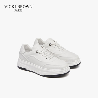 Lightweight Platform Skate Shoes White/Beige