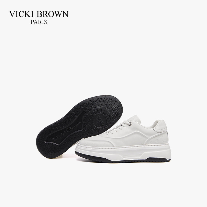 Lightweight Platform Skate Shoes White/Beige