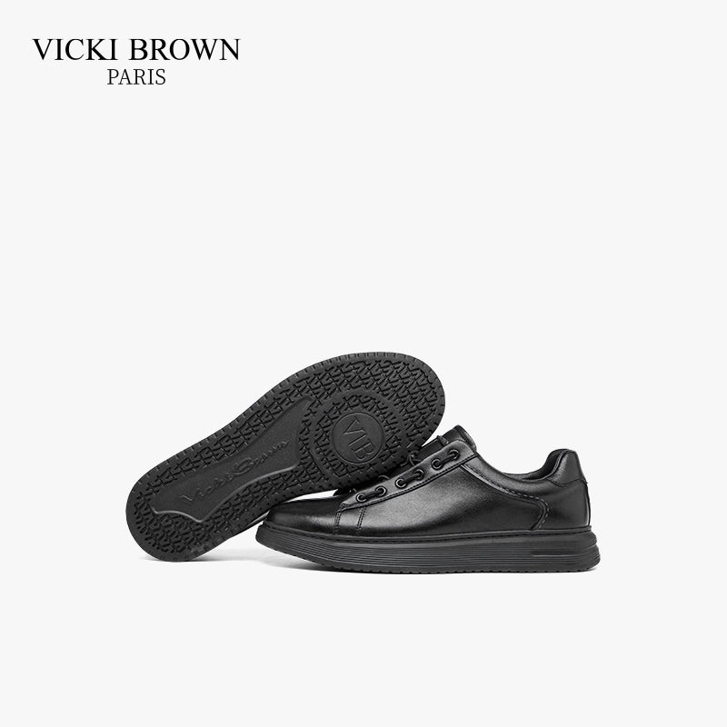 Slip-On Leather Skate Shoes Black/White