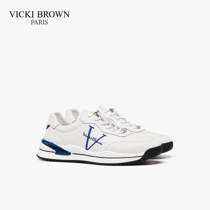 Embroidered Logo Casual Sneakers White